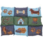 Матрац Trixie для собак Patchwork з собачками флісовий наповнювач синій/зелений мікрофібра 80х55 см - Зображення 2