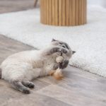Іграшка Trixie для котів м яч на паличці з пір ям джут 20 см - Зображення 4