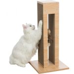 Дряпка-стовпчик Trixie для котів з іграшкою на мотузці та котячою м ятою картон/МДФ/джут світло-коричнева 30х30х62 см - Зображення 2