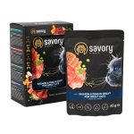 Набір паучів 3+1 Savory Adult Cat Salmon and Peas in Gravy для котів шматки в соусі з лососем та горохом 4х85 г - Зображення 2