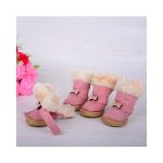 Черевики RUISPET для малих порід собак з утепленням 4шт/упак рожеві 5,3x4,2см #5 - Зображення 2