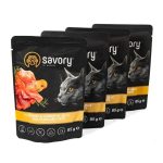 Набір паучів Savory Sterilised Cats with Turkey and Carrots in Jelly 3+1 - Зображення 3