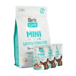 НАБІР Корм сухий Brit Care Mini GF Light and Sterilised д/стерилізованих собак малих порід і надмірною вагою кролик і лосось 2 кг + 3 паучи 85 г - Зображення 2