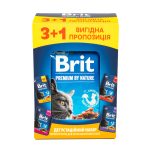 НАБІР Корм вологий Brit Premium для дорослих котів мікс 3+1 - Зображення 3