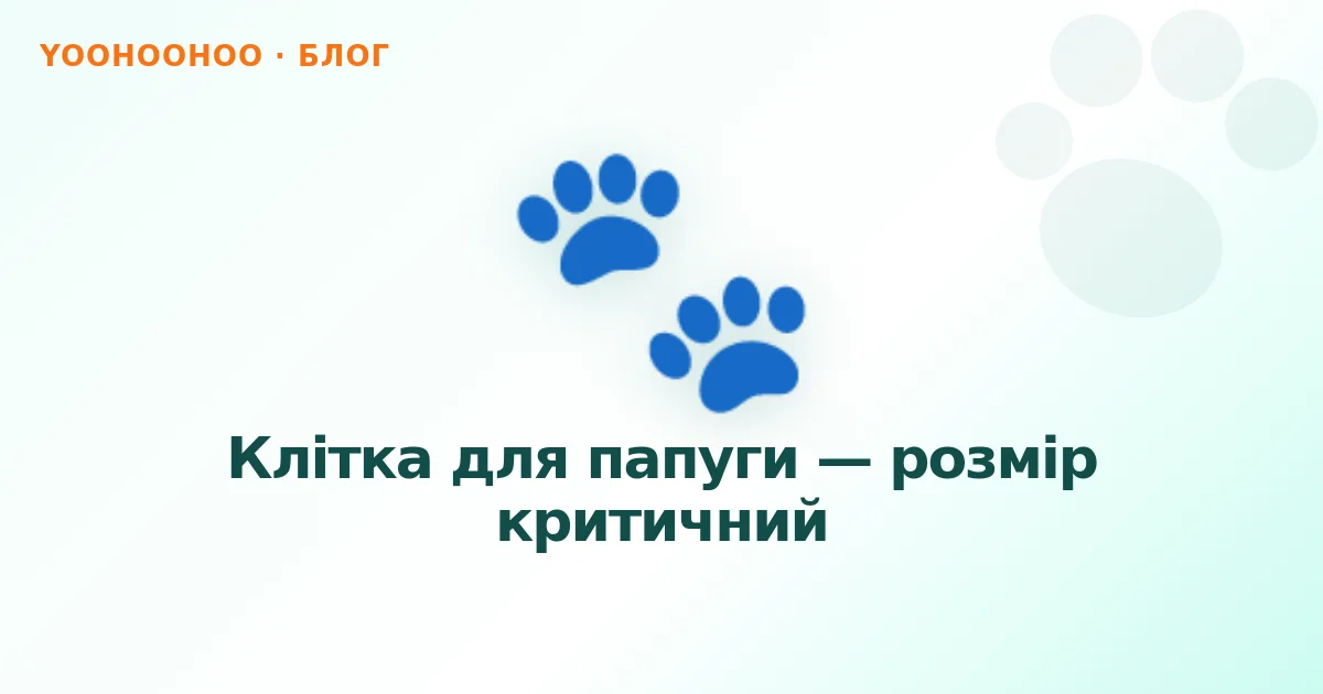 Клітка для папуги — розмір критичний